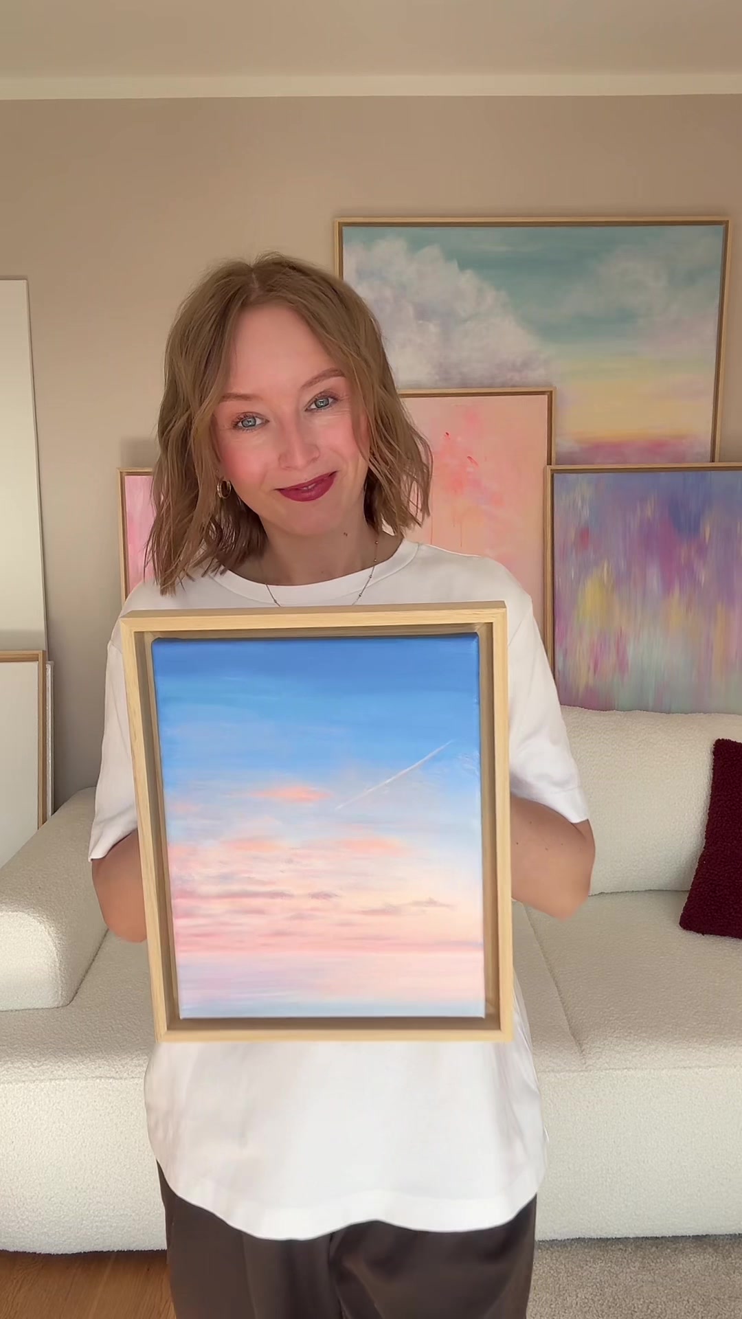 1 oder 2? 🩷 #artreveal #smallart #colorfulart #clouds #pinkart